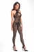 Бодістокінг Noir Handmade F315 Ego flocked mesh halter catsuit - 3XL