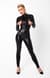 Комбинезон Noir Handmade F319 Caged wetlook catsuit with zippers and ring - XXL