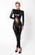 Комбинезон Noir Handmade F319 Caged wetlook catsuit with zippers and ring - XXL