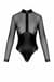 Боди Noir Handmade F321 Edge wetlook and mesh body with rings - L