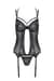 Корсет Passion DROSERA CORSET black, XXL/XXXL, с креплениями для чулок, трусики в комплекте