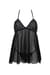 Пеньюар Passion KERRIA CHEMISE black, L/XL, кружевной верх, трусики в комплекте