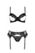Комплект Passion KERRIA SET WITH OPEN BRA black, L/XL, бюстгальтер с открытой чашкой, стринги, пояс для чулок