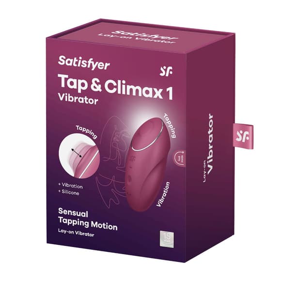 Вібростимулятор-пульсатор Satisfyer Tap & Climax 1 Red, ефект постукування пальцем, 2 мотори