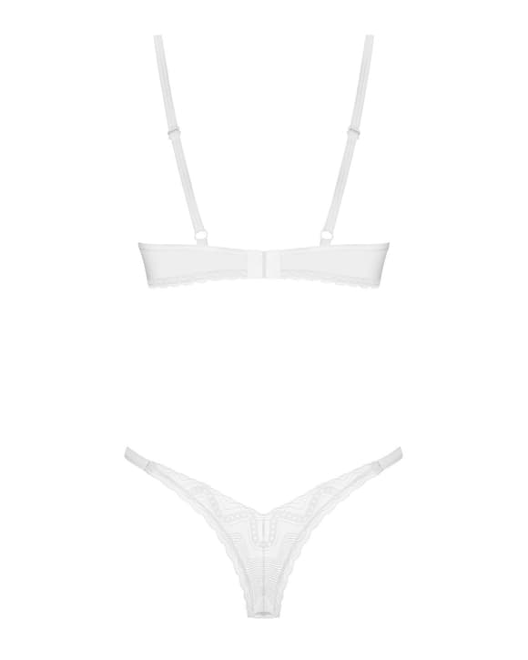 Комплект Obsessive Alissium 2-pcs set, M/L, кружево, лиф с мягкой чашкой, трусики танга