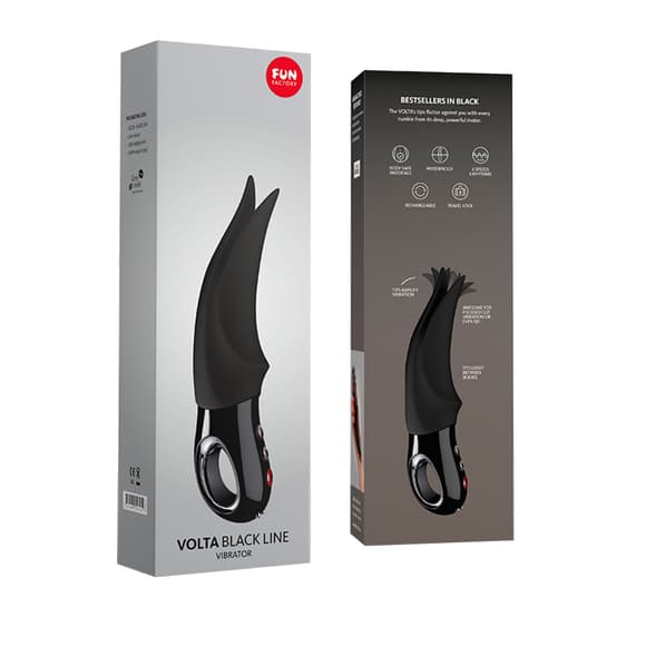 Вібратор для клітора Fun Factory VOLTA black, гнучкий п�одвійний кінчик