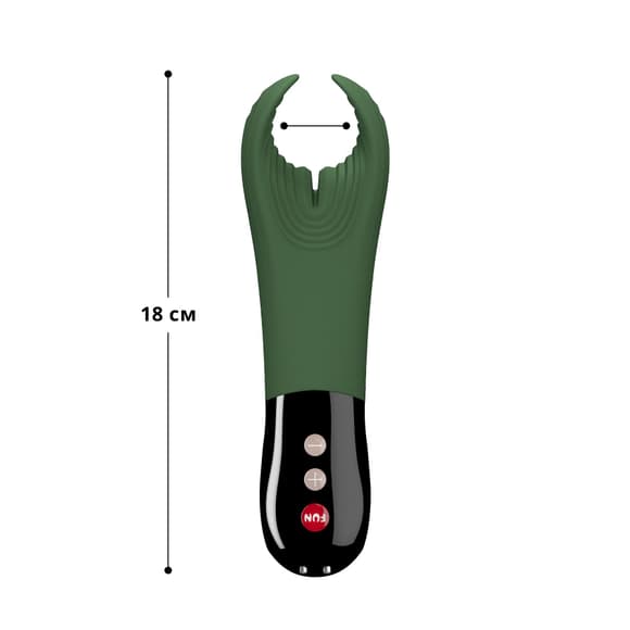 Вибратор для пениса Fun Factory MANTA moss green/black, подходит для парных игр