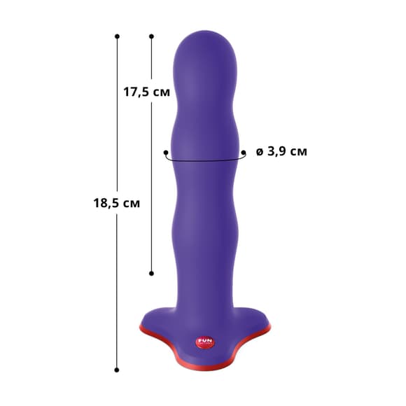 Фаллоимитатор Fun Factory BOUNCER, фиолетовый, шарики внутри, эффект вибрации, диаметр 3,9 см