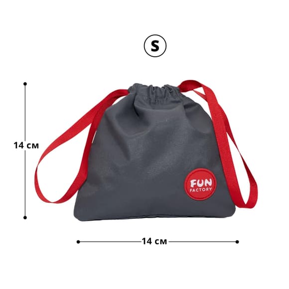 Сумка для секс-іграшок Fun Factory TOYBAG, S, сіра, кисет, 14x14 см 