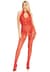 Бодістокінг Leg Avenue Rhinestone Lace and Net Bodystocking Red One Size