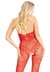 Бодістокінг Leg Avenue Rhinestone Lace and Net Bodystocking Red One Size