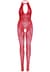 Бодістокінг Leg Avenue Rhinestone Lace and Net Bodystocking Red One Size