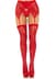 Чулки Leg Avenue Leg Avenue Lace thigh highs & garterbelt Red One Size