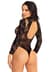 Боди Leg Avenue High neck lace bodysuit Black One Size