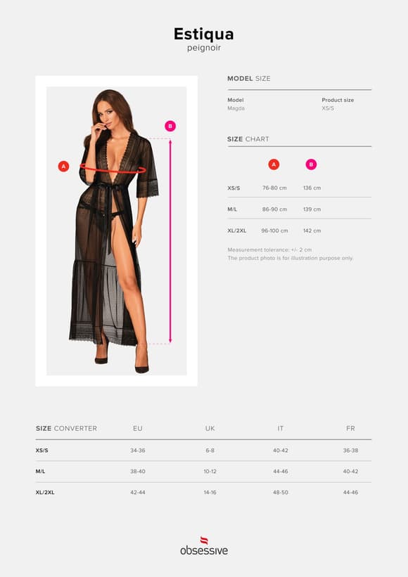 Пеньюар Obsessive Estiqua peignoir M/L