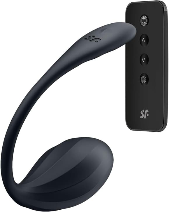 Віброяйце Satisfyer Ribbed Petal Connect App Black