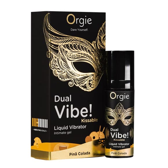 Жидкий вибратор Orgie Dual Vibe! Pina Colada Kissable Liquid Vibrator, 15 мл