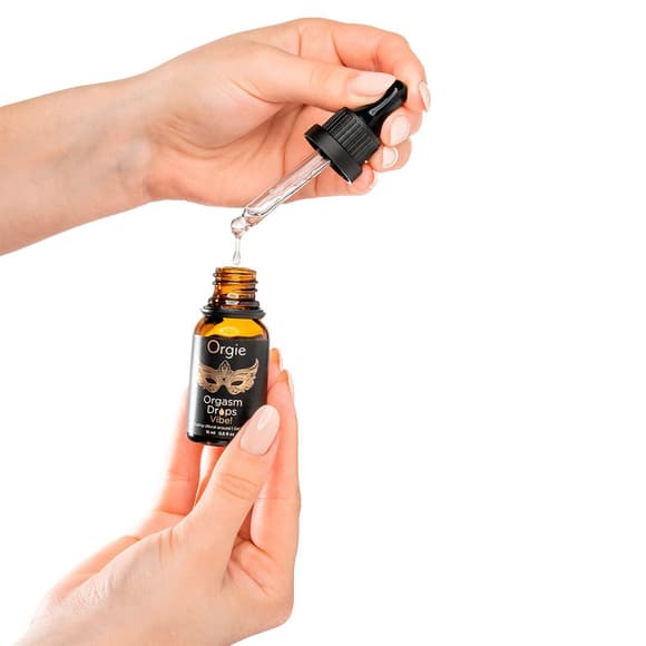 Возбуждающие капли для клитора Orgie Orgasm Drops Vibe!, 15 мл, тепло-холод, эффект вибрации
