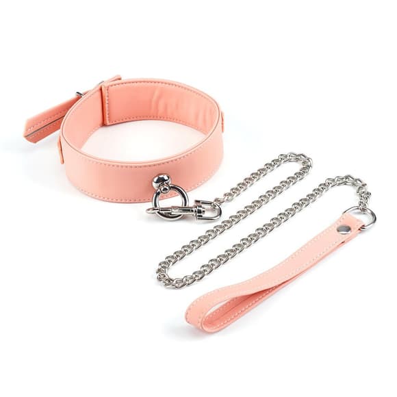 Ошейник с поводком Liebe Seele Dark Candy Pink Collar with Leash