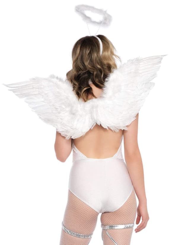 Крылья ангела Leg Avenue Marabou Feather Angel Wings, настоящие перья