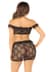 Комплект Leg Avenue Bow Net Ruffle Trimmed Bra Top and Skirt One Size, Black