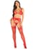 Комплект Leg Avenue Bra Top, String and Garter Belt Stockings One Size, Red