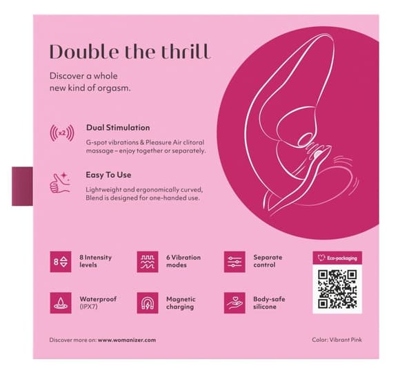 Вакуумний кліторальний стимулятор Womanizer Blend Vibrant Pink