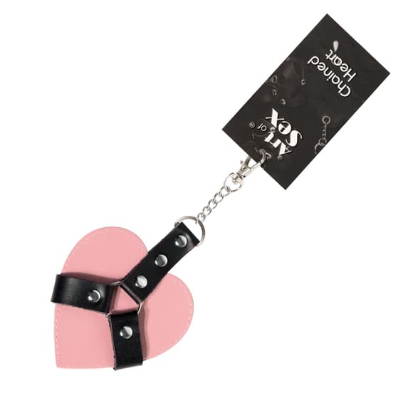 Брелок на карабіні для ключів Art of Sex Chained Heart, Рожевий
