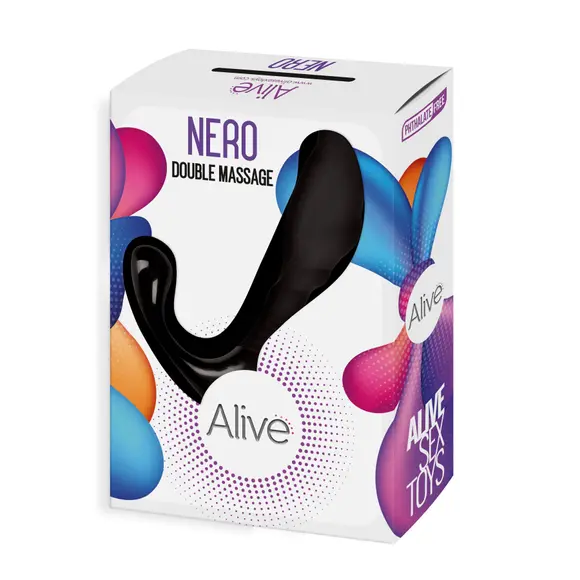 Самый недорогой массажер простаты Alive Nero для новичков, силикон и пластик, отлично для старта