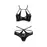 Комплект білизни Passion NAVEL SET black S/M Black, трусики, ліф, мереживні та латексні вставки