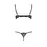 Комплект белья Passion VALERY SET L/XL Black, стрепы, кружево, открытая грудь, стринги