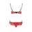 Комплект білизни CHERRY SET OpenBra red XXL/XXXL - Passion Exclusive: відкритий ліф, трусики-спіднич