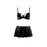 Комплект білизни під латекс DEBY SET black L/XL - Passion: ліф, міні-спідничка, стрінги