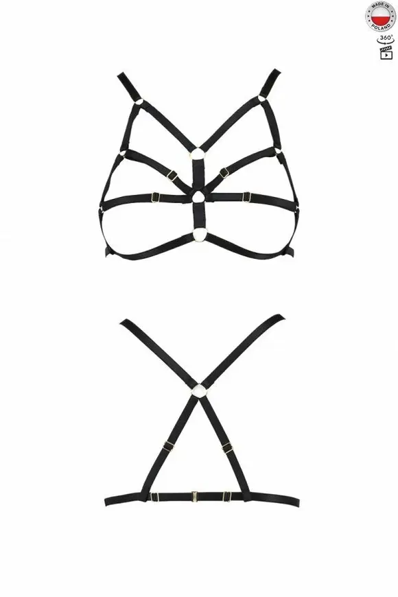 Бюстгальтер-стрепы ARMANDA BRA black XXL/XXXL - Passion Exclusive