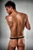 Мужские стринги с блестящим гульфиком Passion 015 THONG silver L/XL