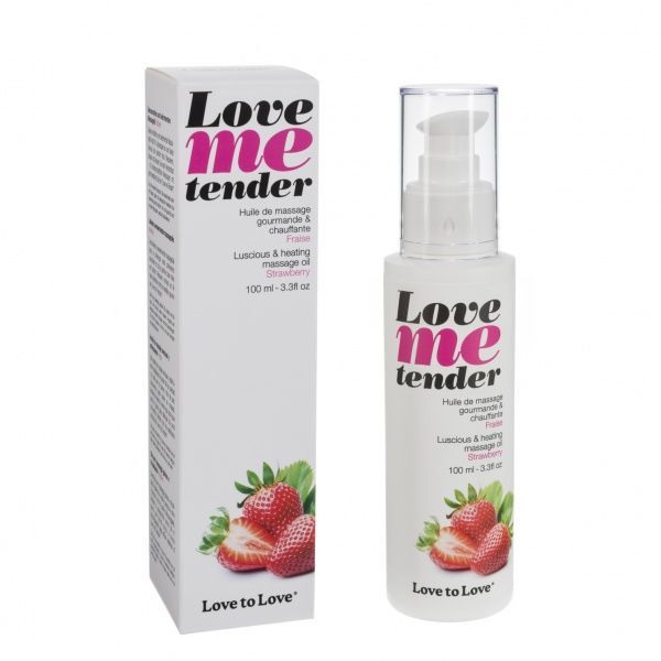 Массажное масло Love To Love - Love Me Tender, Strawberry (100 мл), ар�омат клубники, без парабенов