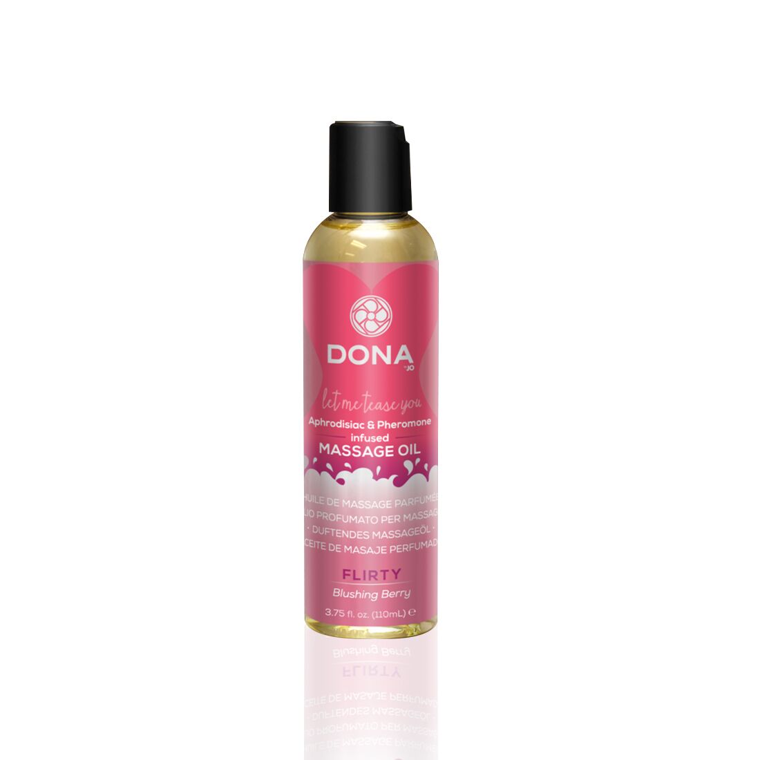 Массажное масло DONA Massage Oil FLIRTY - BLUSHING BERRY (110 мл) с феромонами и афродизиаками