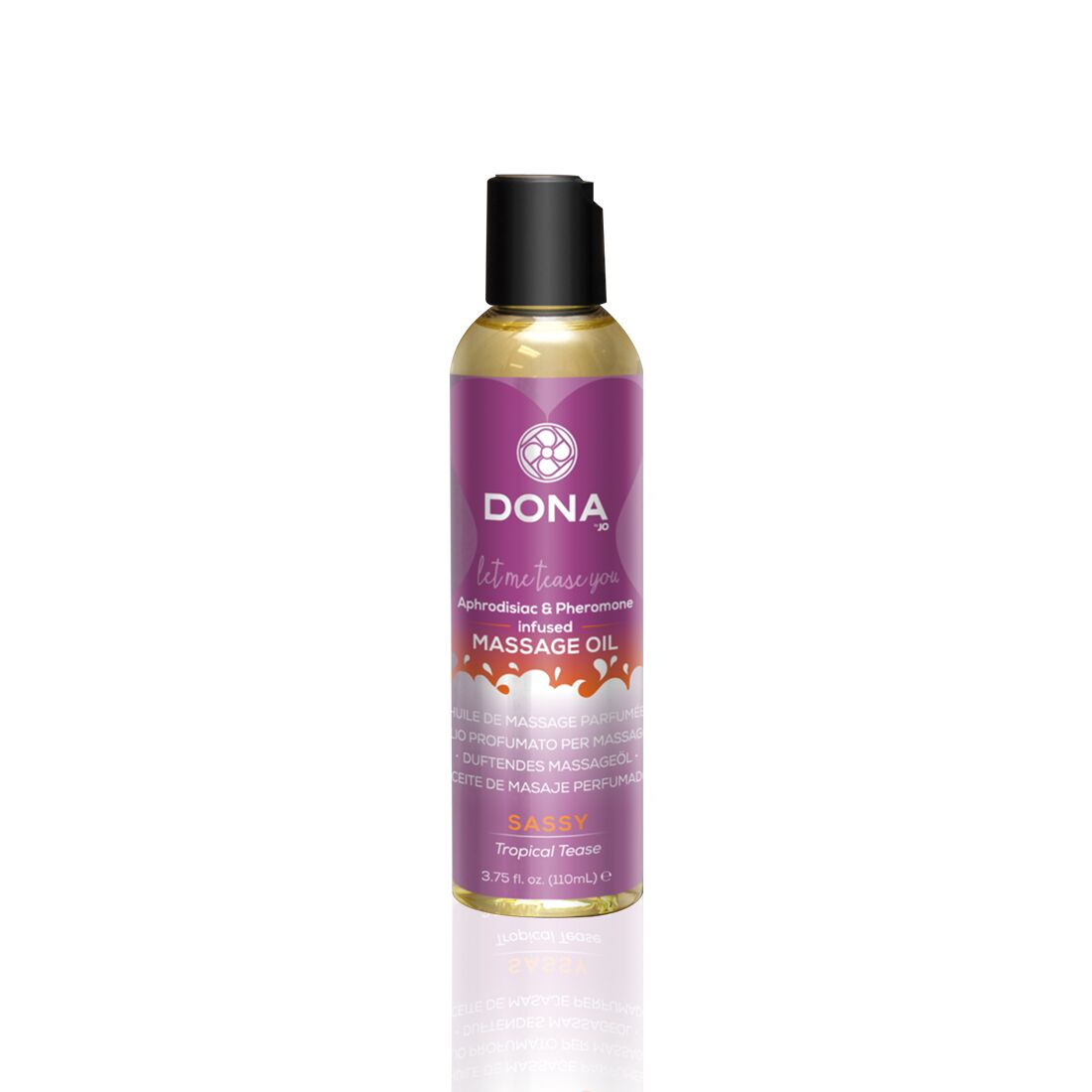 Массажное масло DONA Massage Oil SASSY - TROPICAL TEASE (110 мл) с феромона�ми и афродизиаками
