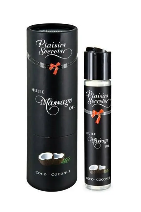 Масажна олія Plaisirs Secrets Coconut (59 мл) з афродизіаками, їстівна, подарункова упаковка