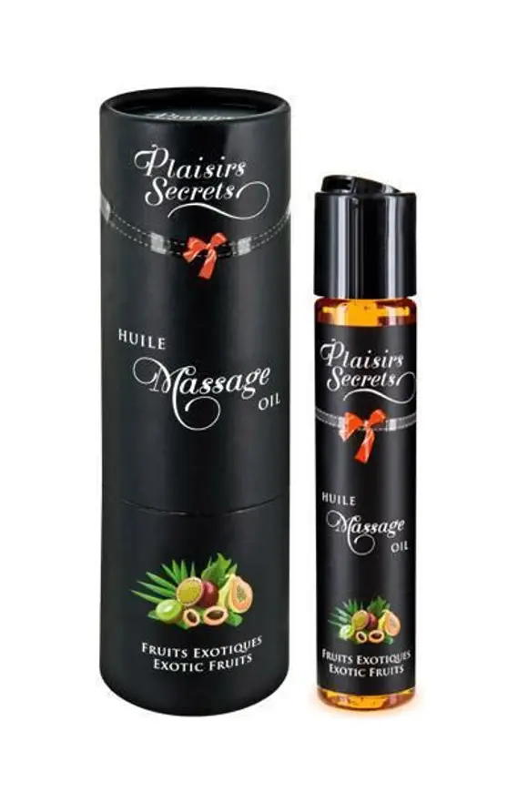 Масажна олія Plaisirs Secrets Exotic Fruits (59мл) з афродизіаками їстівна, подарункове паковання