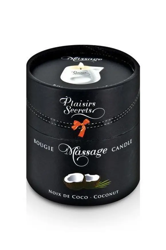 Массажная свеча Plaisirs Secrets Coconut (80 мл) подарочная упаковка, керамический сосуд