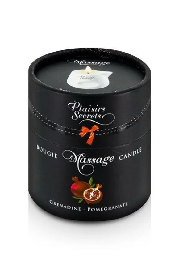 Массажная свеча Plaisirs Secrets Pomegranate (80 мл) подарочная упаковка, керамический сосуд