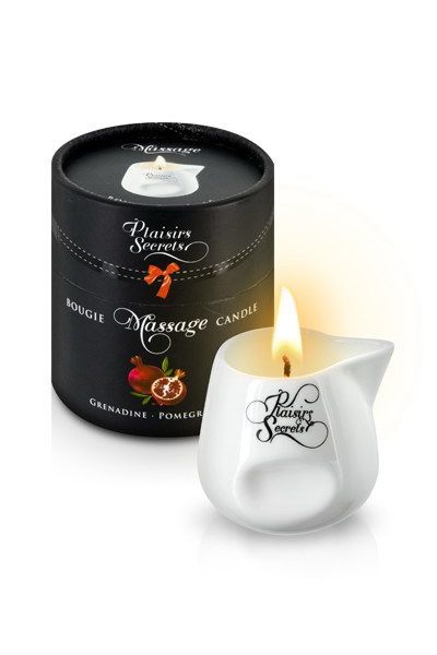 Масажна свічка Plaisirs Secrets Pomegranate (80 мл) подарункова упаковка, керамічни�й посуд