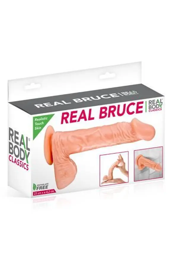 Фалоімітатор Real Body — Real Bruce Flesh, TPE, діаметр 4,2 см