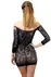 Платье-сетка с декольте Anne De Ales FETISH DINNER Black XL, спущенное плечо
