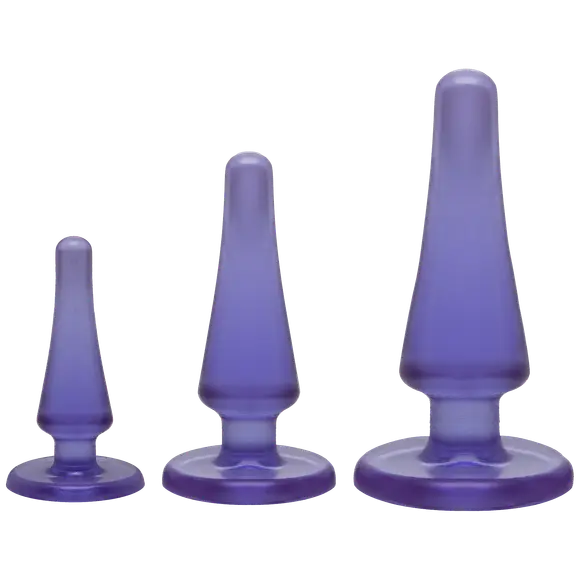 Набір анальних пробок Doc Johnson Crystal Jellies Anal - Purple, макс. діаметр 2см - 3 см - 4 см