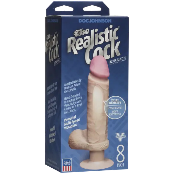 Фаллоимитатор Doc Johnson The Realistic Cock 8 inch ULTRASKYN, диаметр 5,1см, плавная регулировка