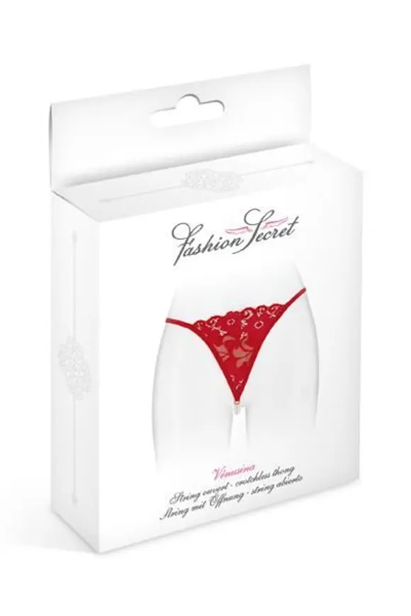 Трусики-с�трінги з перлинною ниткою Fashion Secret VENUSINA Red