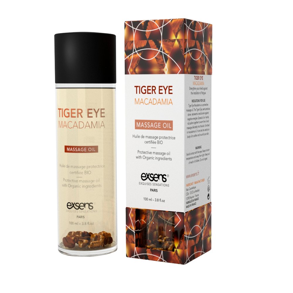Масажна олія EXSENS Tiger Eye Macadamia (захист з тигровим оком) 100мл, натуральна