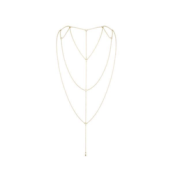 Ланцюжок для спи�ни Bijoux Indiscrets Magnifique Back and Cleavage Chain - Gold, прикраса для тіла